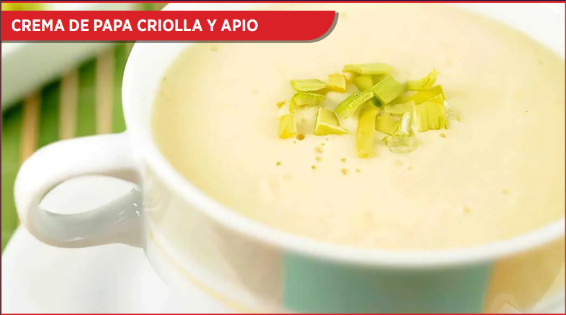 Crema de papa criolla y apio